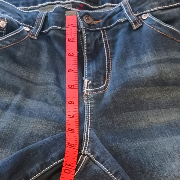 Earl Jeans Slim Boot Cut Blue with Embellished Pockets sz 12 - Picture 7 of 10